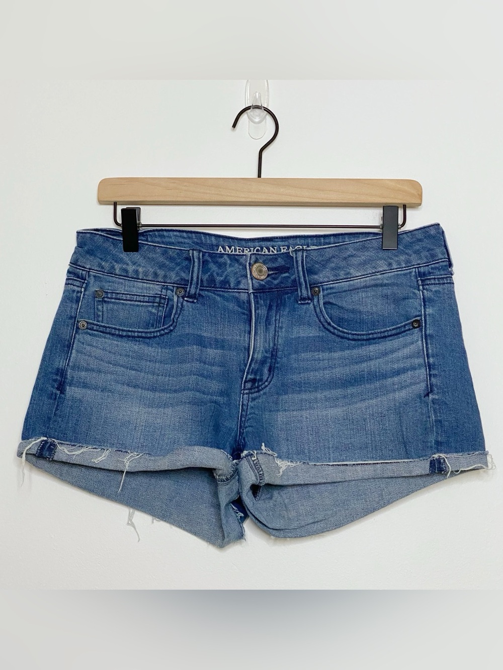 American Eagle Shorts- Medium Wash Cuffed Shortie Size 8